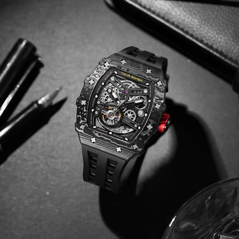 Elemental -Carbon Fiber Mechanical Watch TB8208CF - Image 7