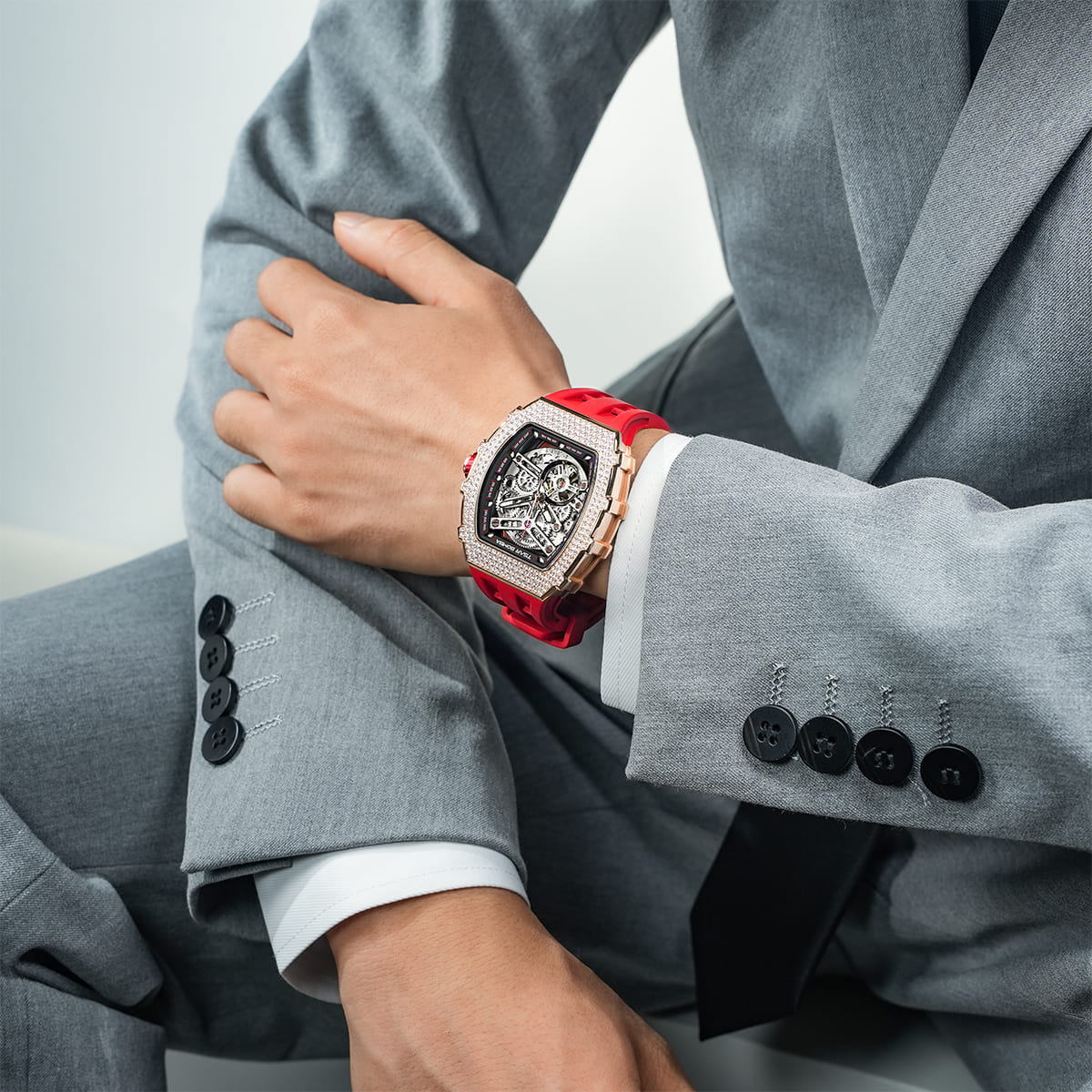 Elemental-Cubic Zirconia Automatic Watch TB8208D - Image 12