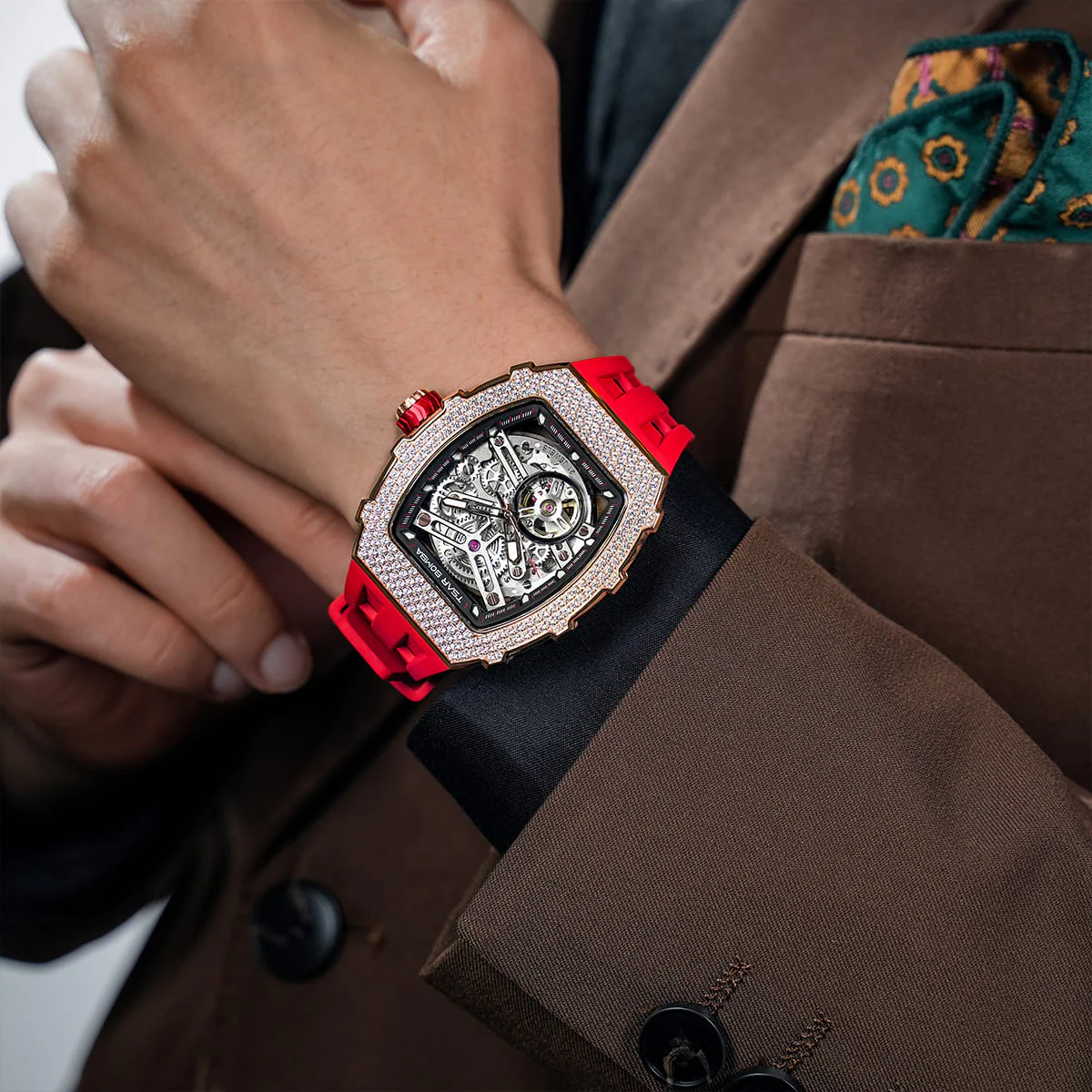 Elemental-Cubic Zirconia Automatic Watch TB8208D - Image 13