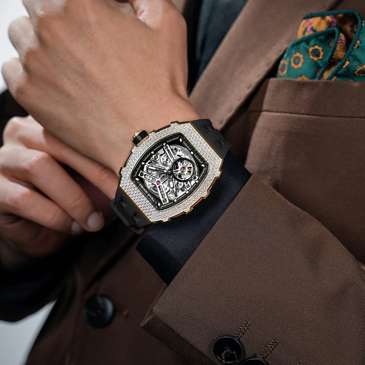 Elemental-Cubic Zirconia Automatic Watch TB8208D - Image 6